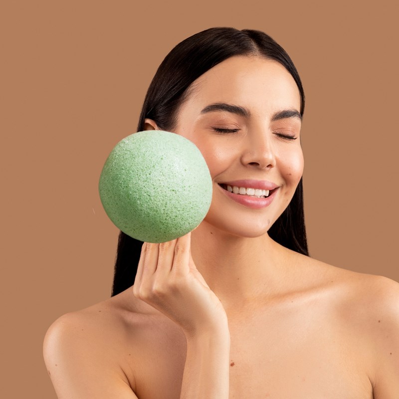 Éponge konjac naturelle à l'aloe vera