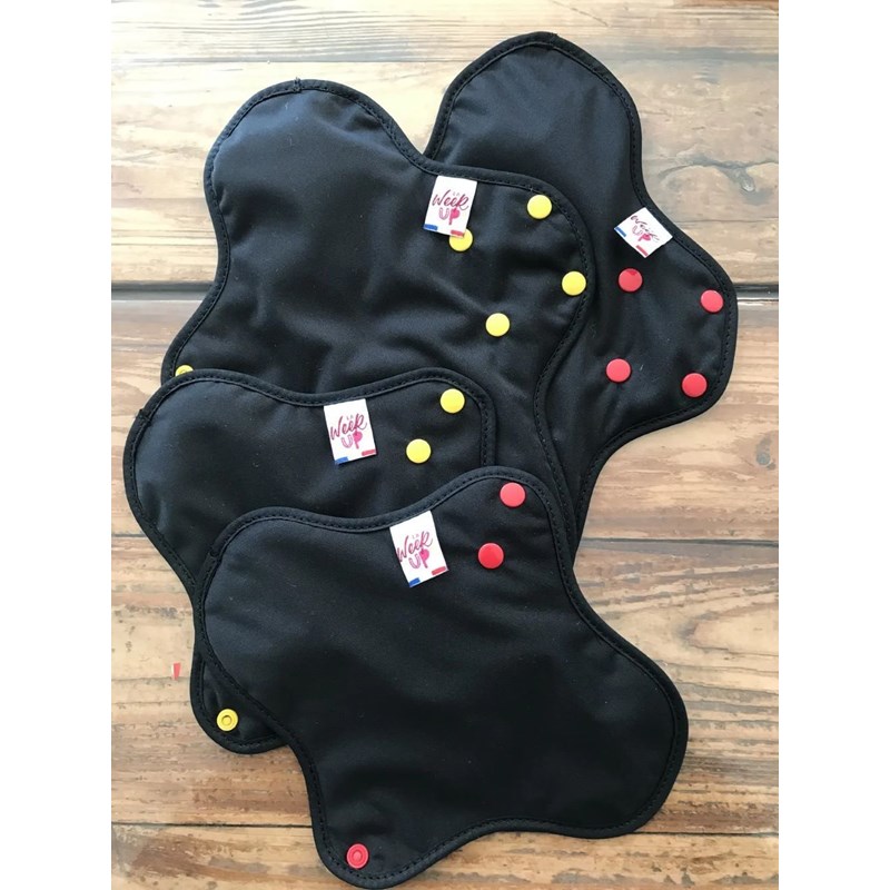 La Week'Up - Serviette hygiénique lavable noire