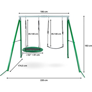 Balançoire enfant double cadre & corde
