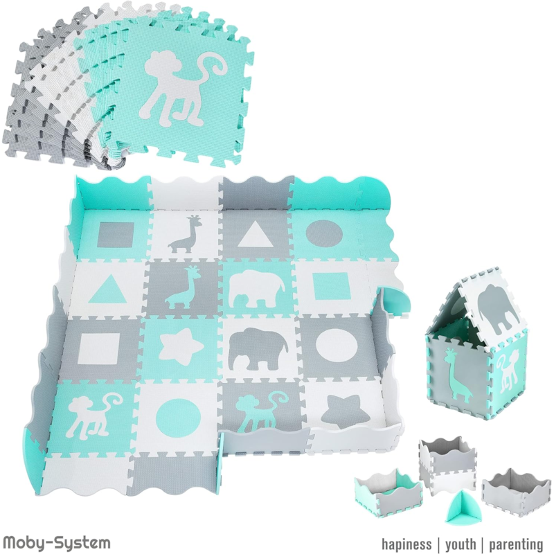 Tapis puzzle bébé en mousse 150*150 (Moby System) - Image 2