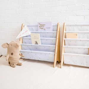 Bibliothèque enfant myrtilles gris