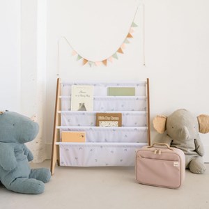 Bibliothèque enfant myrtilles gris