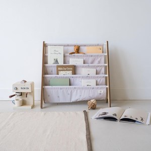 Bibliothèque enfant myrtilles taupe
