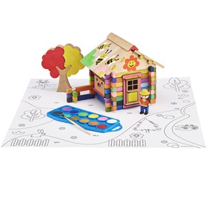 Chalet en bois à peindre 85 pcs