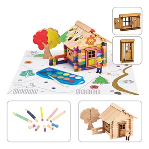 Chalet en bois à peindre 85 pcs