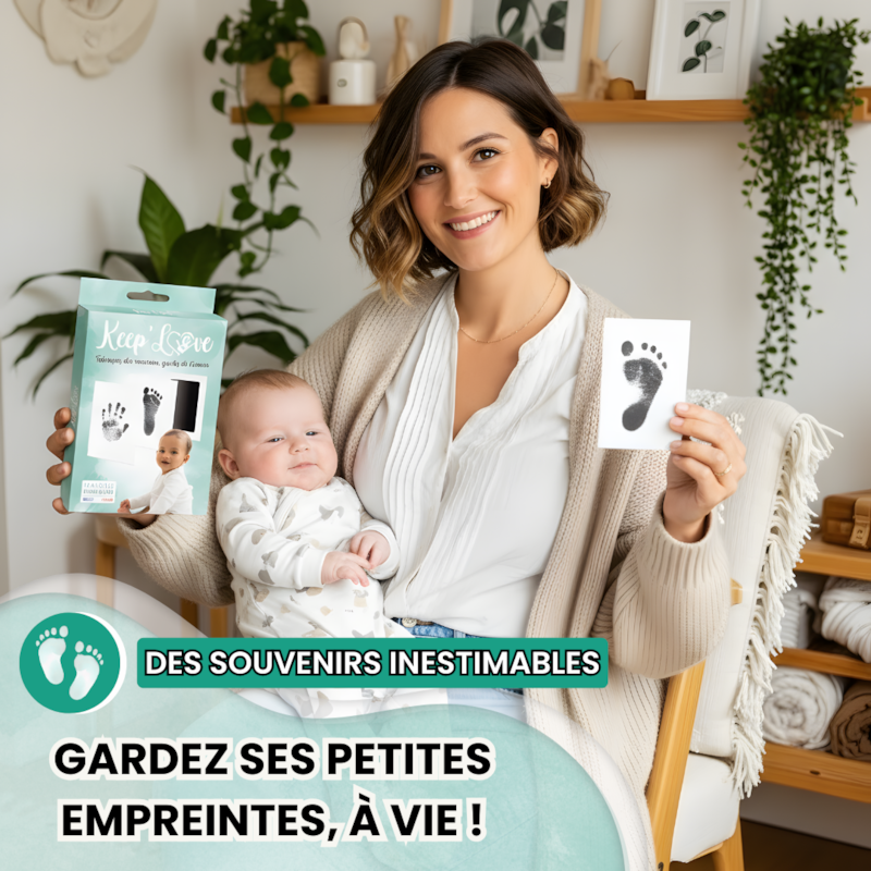 Kit d'empreinte pour main et pied bébé (Keep love) - Image 2