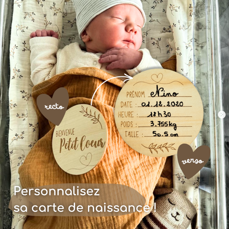 Cartes étapes bébé en bois mois par mois (Keep love) - Image 1