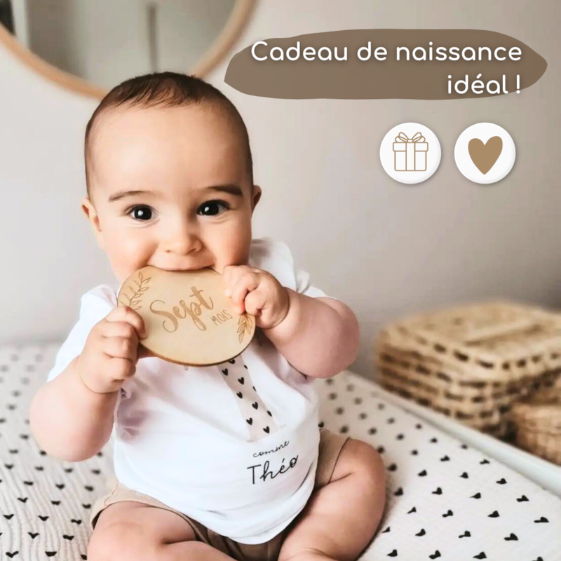 Cartes étapes bébé en bois mois par mois (Keep love) - Image 3