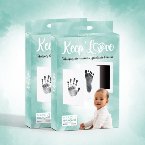 Keep love - 2 kit d'empreinte pour main et pied bébé