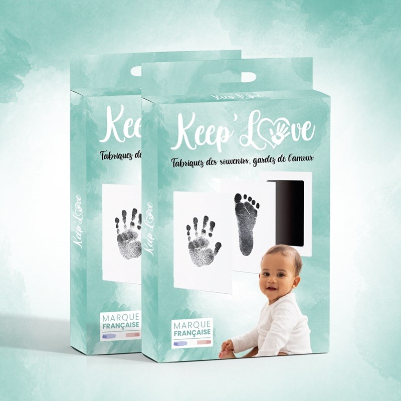 Keep'love - 2 kit d'empreinte pour main et pied bébé