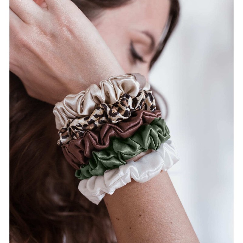 Lot de 5 chouchous en soie 19 mo