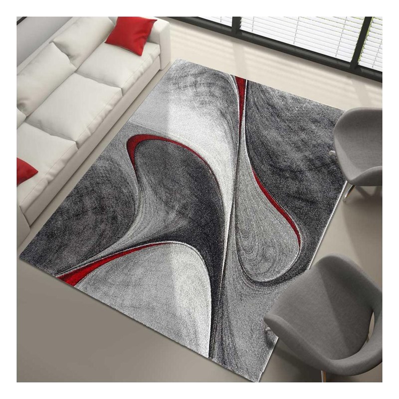 Un Amour de Tapis - Tapis salon 140x140 rond rouge