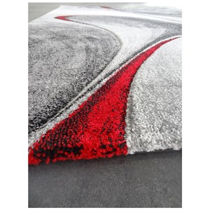 Tapis salon 140x140 rond rouge