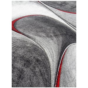 Tapis salon 140x140 rond rouge