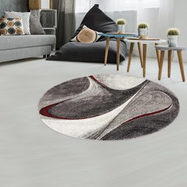Tapis rond 140x140 rond rouge