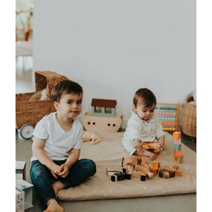 Tapis de motricité carré couleur lin