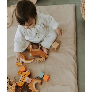 Tapis de motricité carré couleur lin