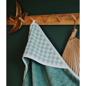 Cape de bain vichy vert de gris