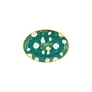 Lot 2 plateaux ovales en mélamine vert