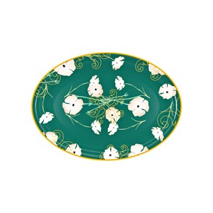 Grand plateau ovale en mélamine vert