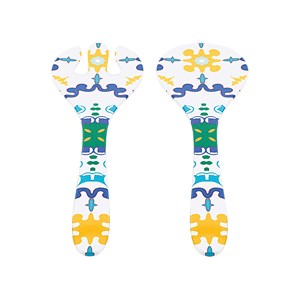 Couverts à salade en mélamine à motifs