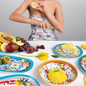 Lot de 2 plateaux en mélamine à motifs