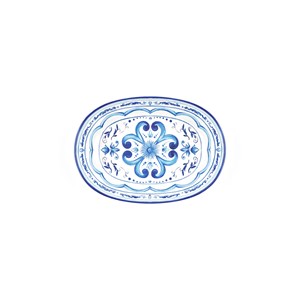 Lot 2 saladiers ovales en mélamine bleu