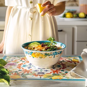 Lot 2 saladiers en mélamine à motifs