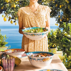 Lot 2 saladiers en mélamine à motifs