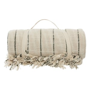 Dessus de lit slub rayures 240x260 coton