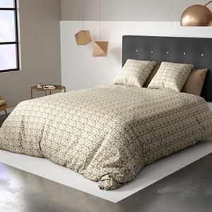Housse de couette 240x220 carmel + 2 tai