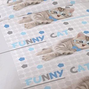 Housse de couette 240x220 funny cat + 2