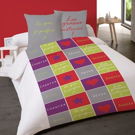 Housse de couette 240x220 grasse mat + 2