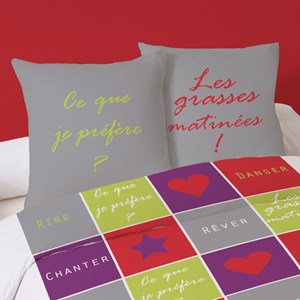 Housse de couette 240x220 grasse mat + 2