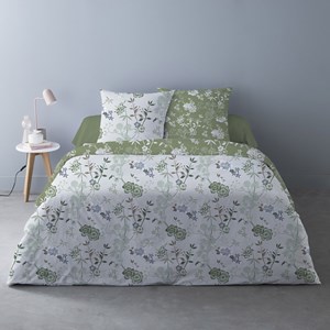 Housse de couette 240x220 hana vert + 2
