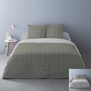 Housse de couette 240x220 régis vert + 2