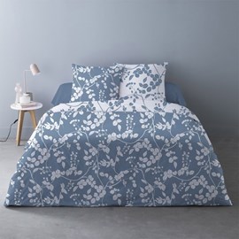 Housse de couette 240x220 yuka bleu + 2