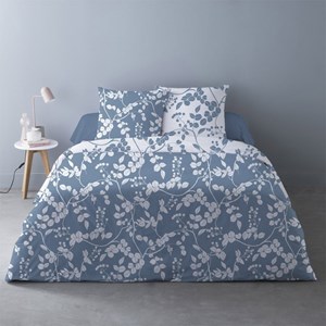Housse de couette 240x220 yuka bleu + 2