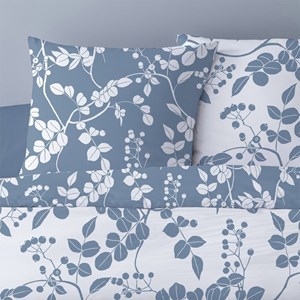Housse de couette 240x220 yuka bleu + 2