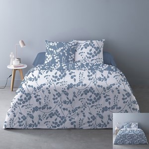 Housse de couette 240x220 yuka bleu + 2