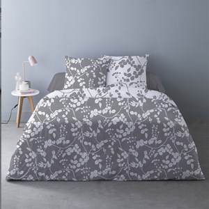Housse de couette 240x220 yuka gris + 2