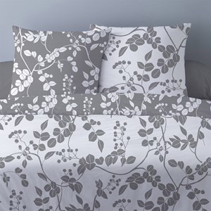 Housse de couette 240x220 yuka gris + 2