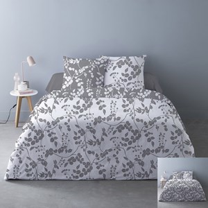 Housse de couette 240x220 yuka gris + 2