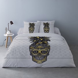 Housse de couette 260x240 crâne d'or + 2