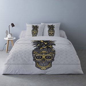 Housse de couette 260x240 crâne d'or + 2
