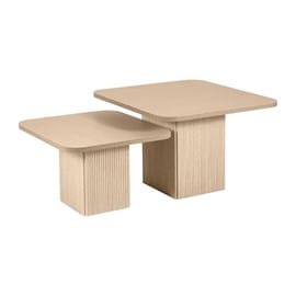 Lot de 2 tables gigognes mélaminé nature