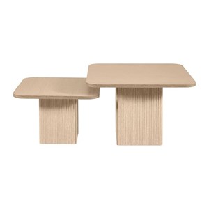 Lot de 2 tables gigognes mélaminé nature