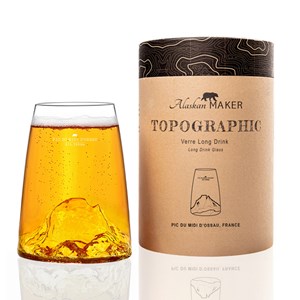 Verre design topographic : pic du midi d'ossau