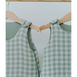 Gigoteuse vichy vert de gris 0-6 mois