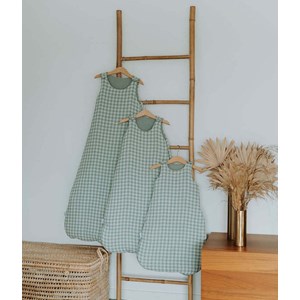 Gigoteuse vichy vert de gris 0-6 mois